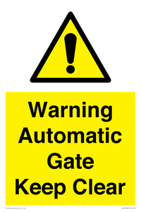 Warning Automatic Gate Keep Clear